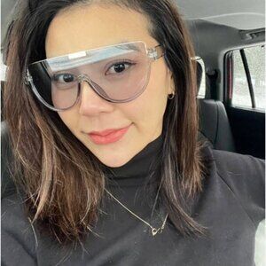 Designer Trendy Flat Top Shield Fashion Sunglasses 2024